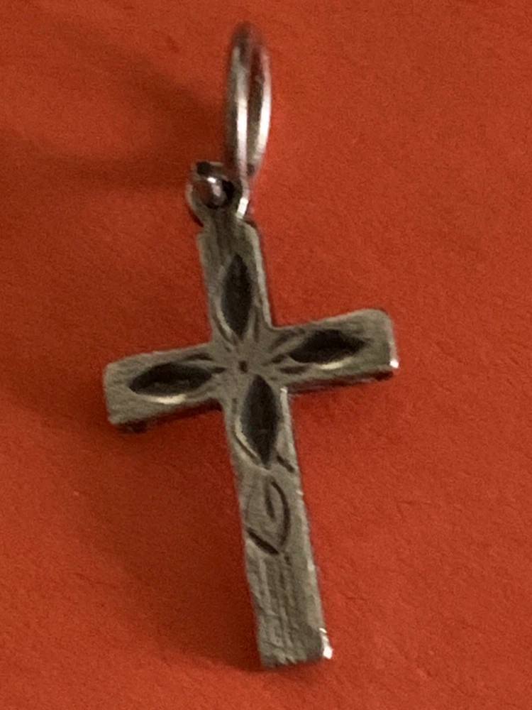 Silver sterling cross pendant charm - photo 2