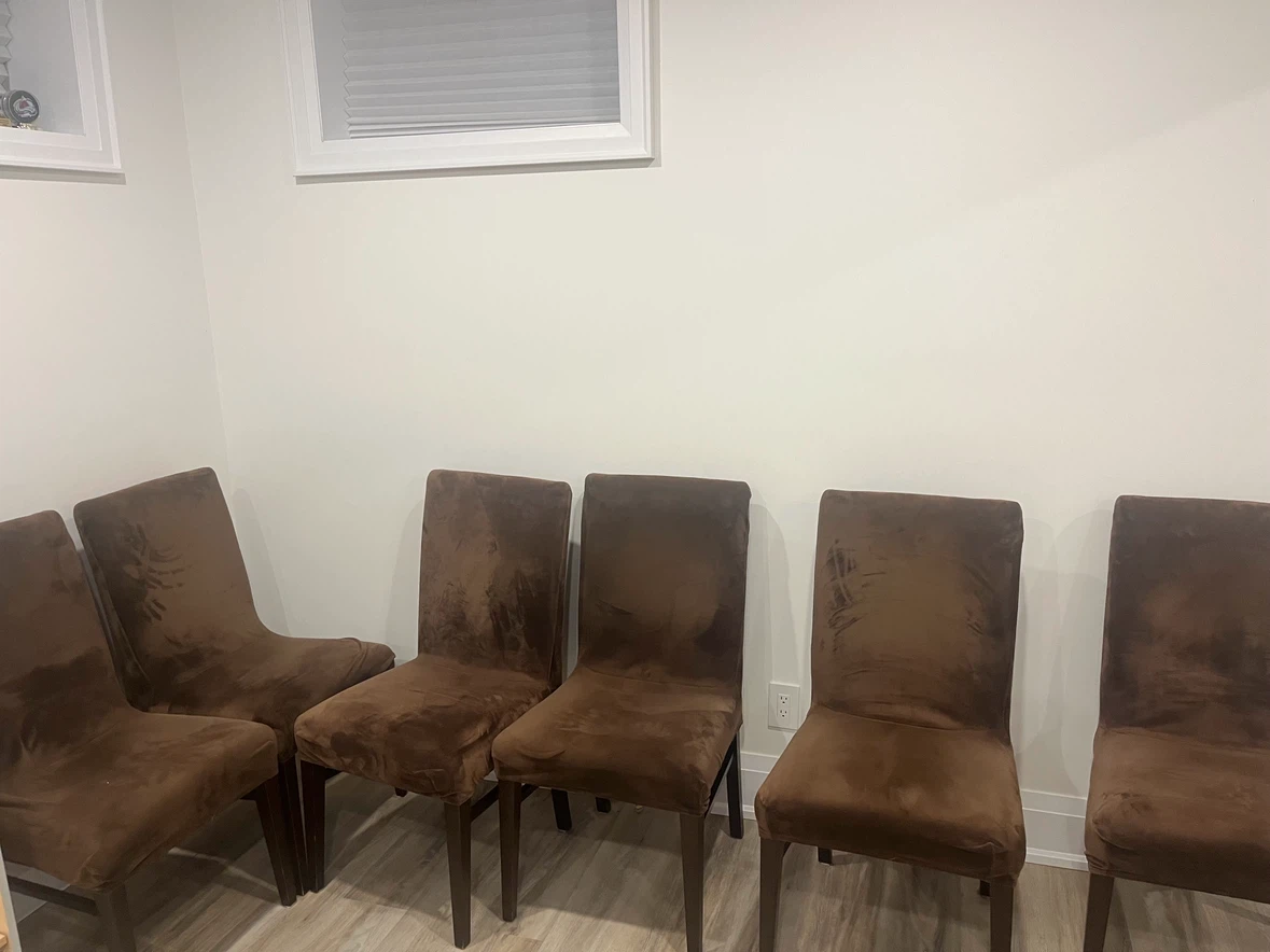 Set of 6 Brown Upholstered Dining Chairs