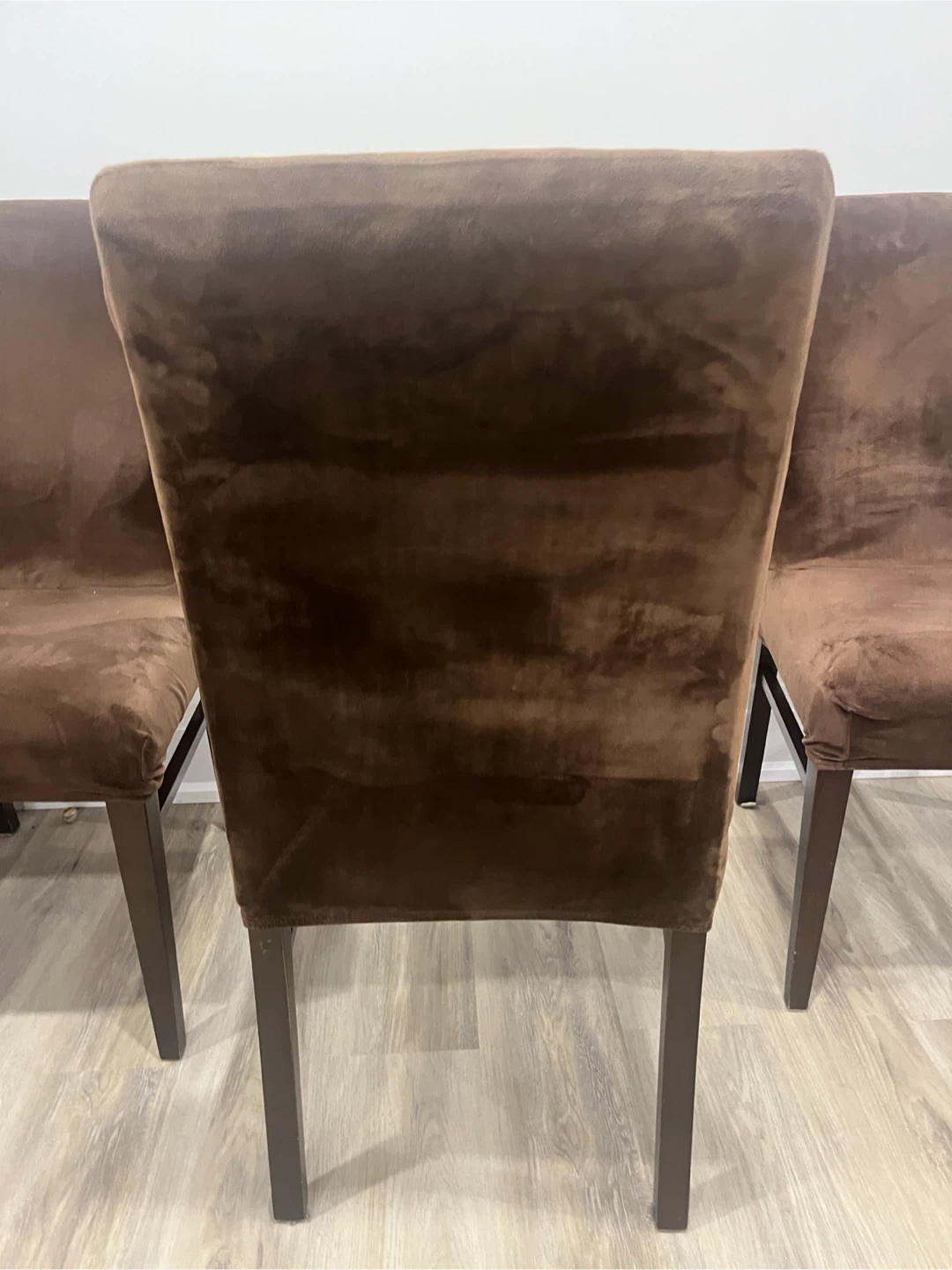 Set of 6 Brown Upholstered Dining Chairs - photo 2