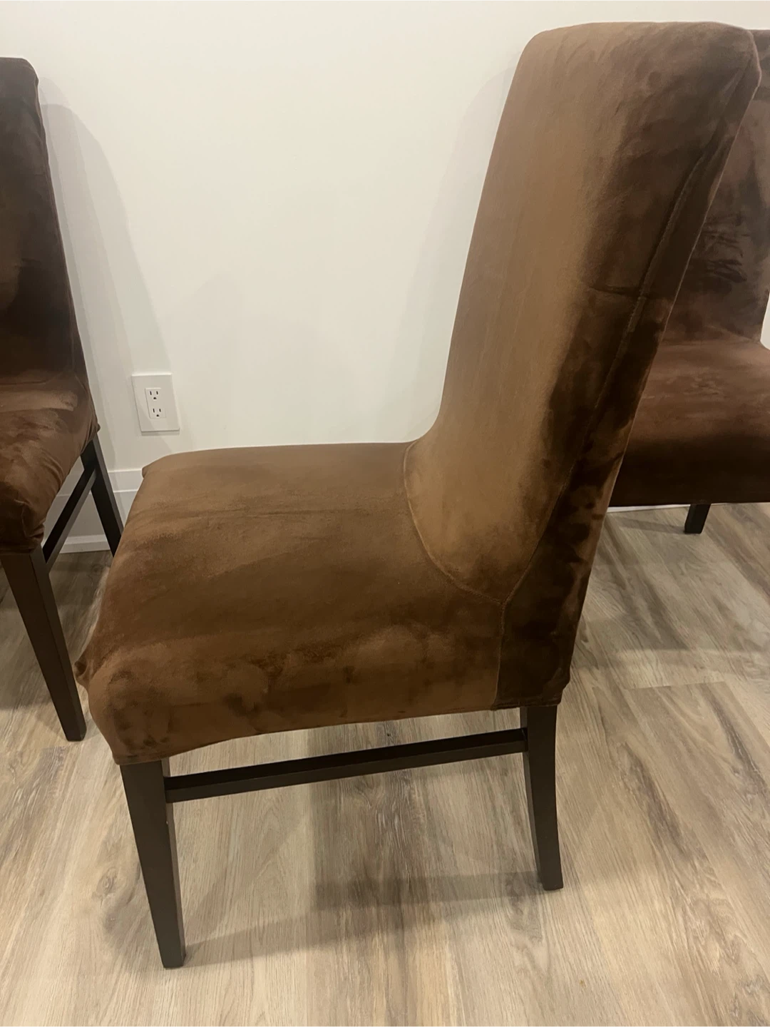 Set of 6 Brown Upholstered Dining Chairs - photo 3
