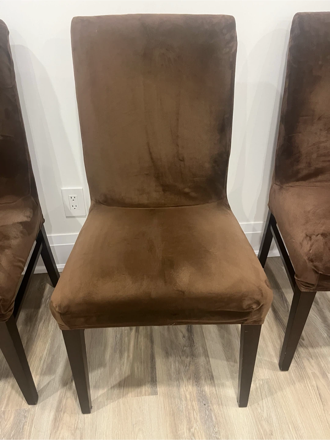 Set of 6 Brown Upholstered Dining Chairs - photo 4