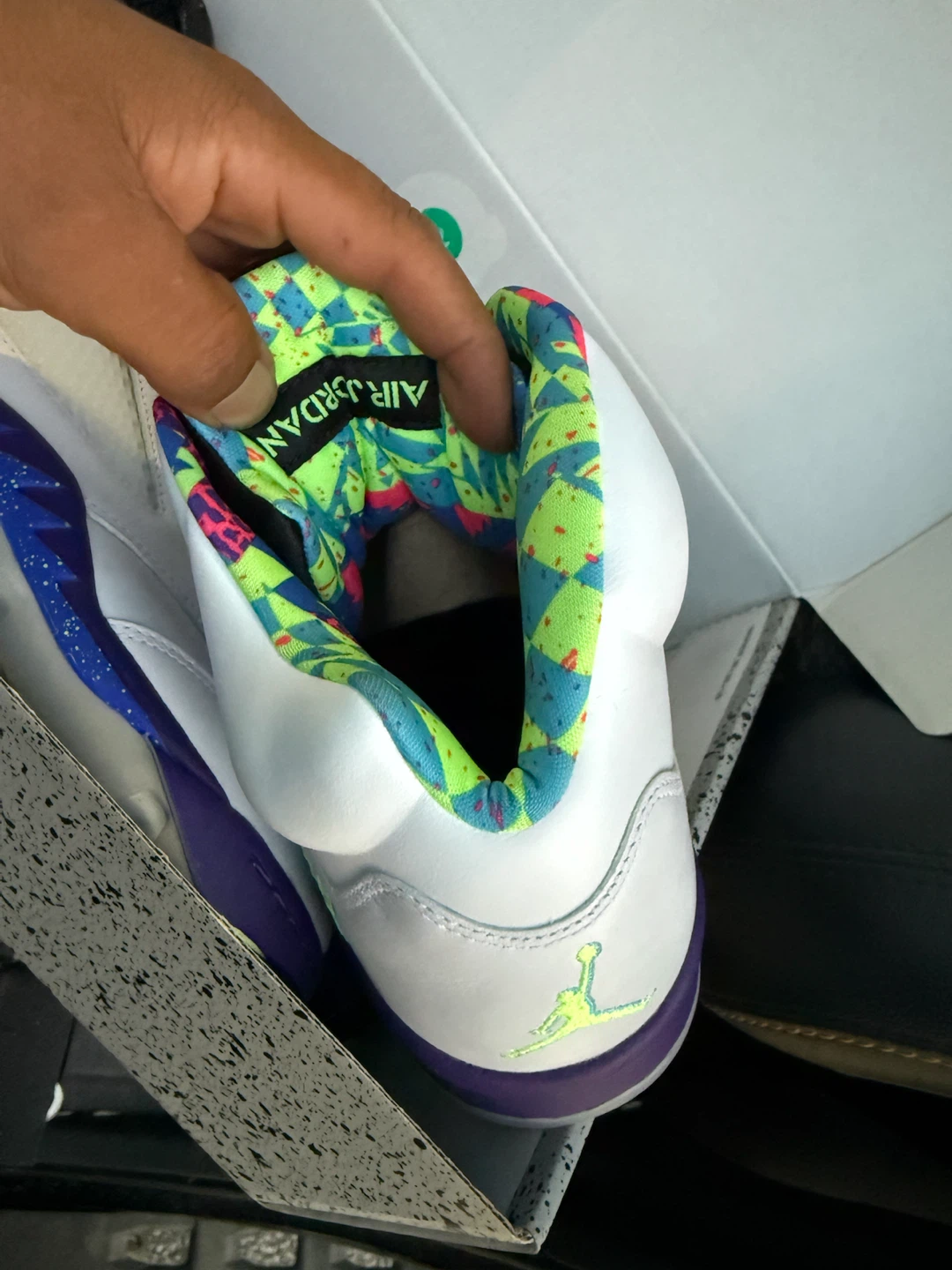 Air Jordan 5 Retro White/Ghost Green-Court Purple - photo 2