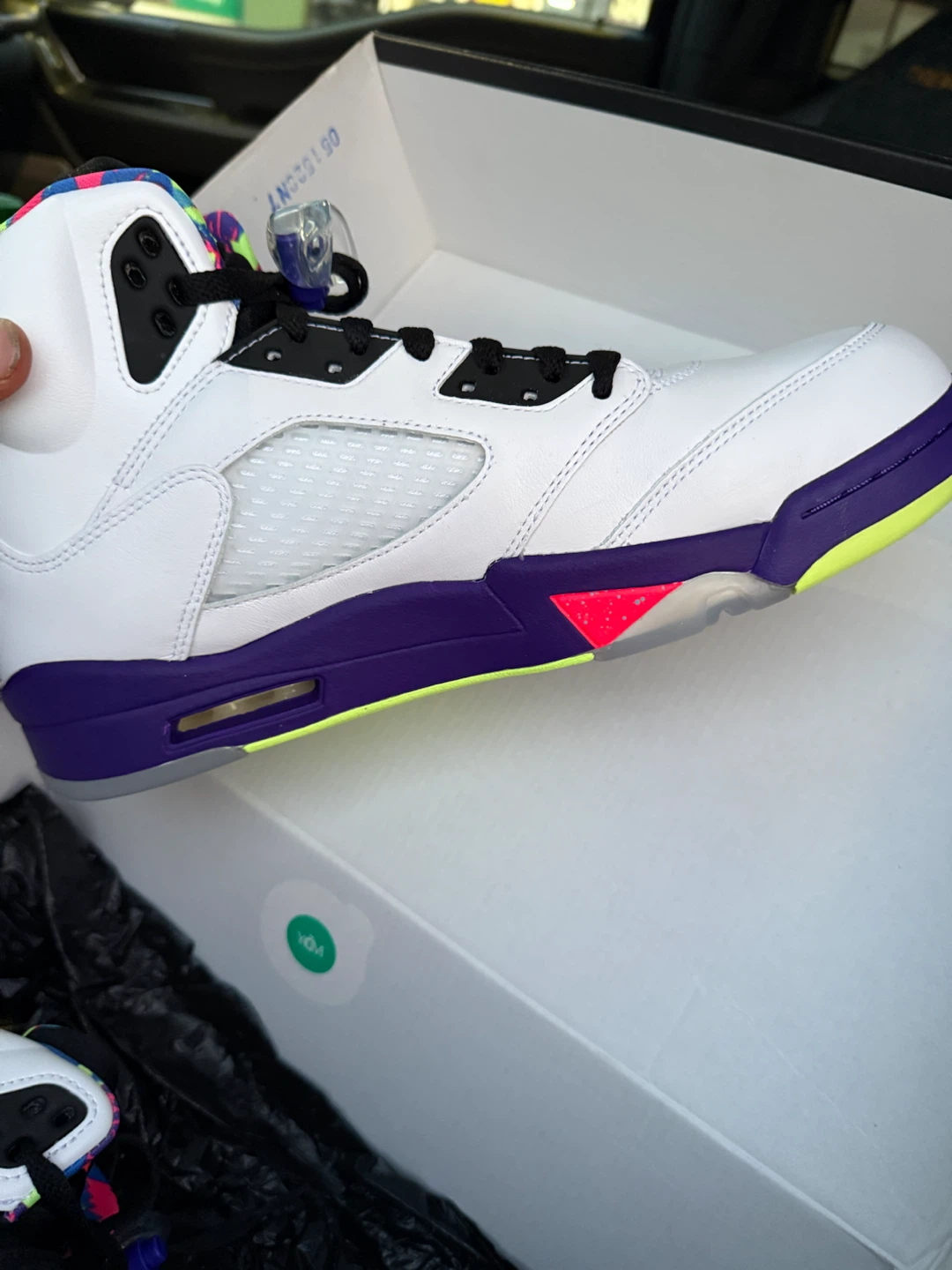Air Jordan 5 Retro White/Ghost Green-Court Purple - photo 3
