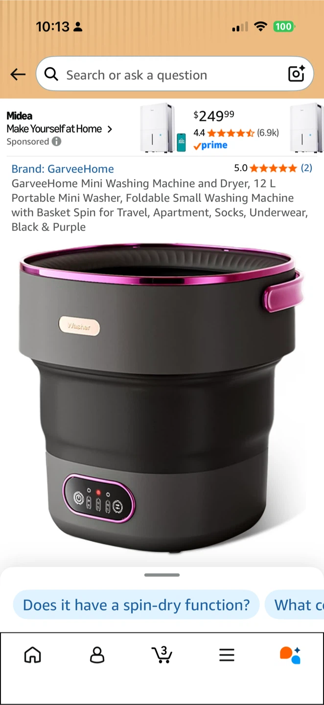 GarveeHome Mini Washing Machine and Dryer - 12 L