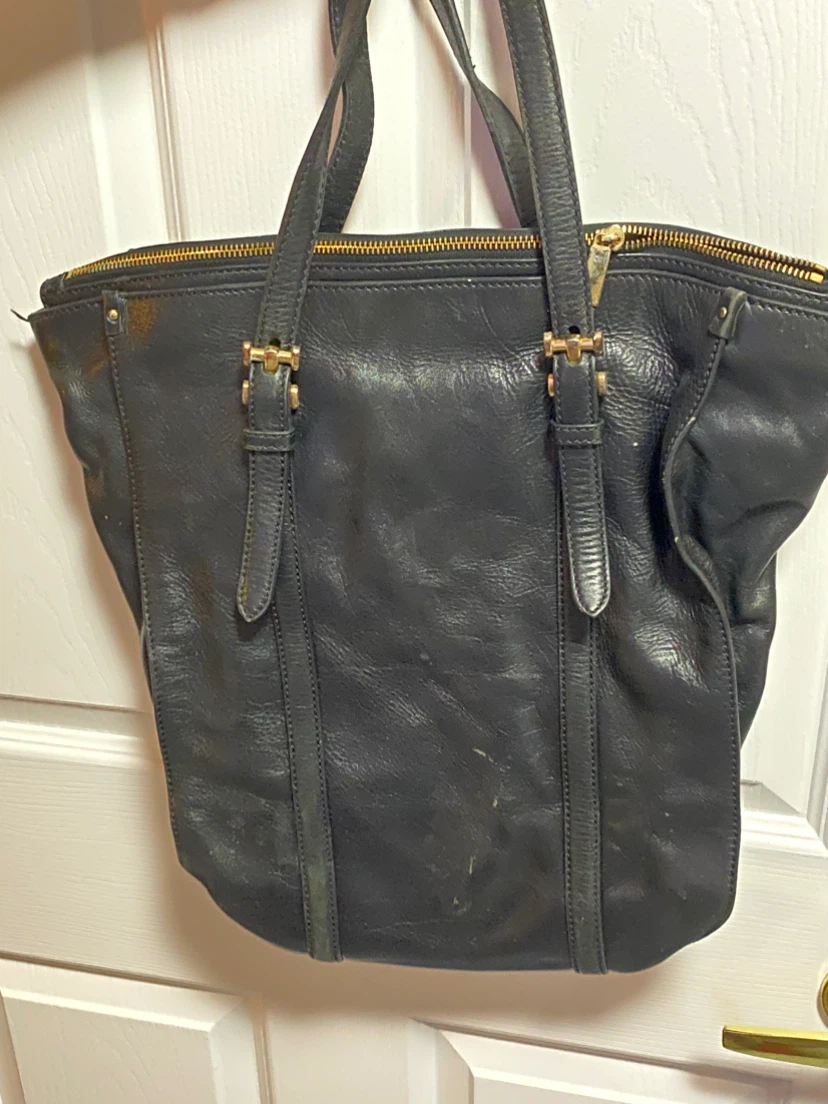 Black Leather Tote Bag