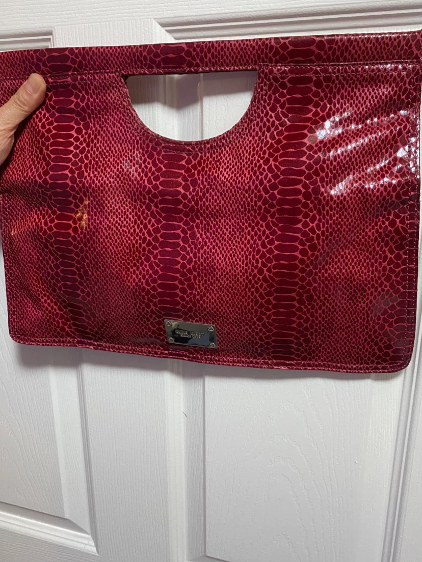 Nine West Pink Snake Print Clutch