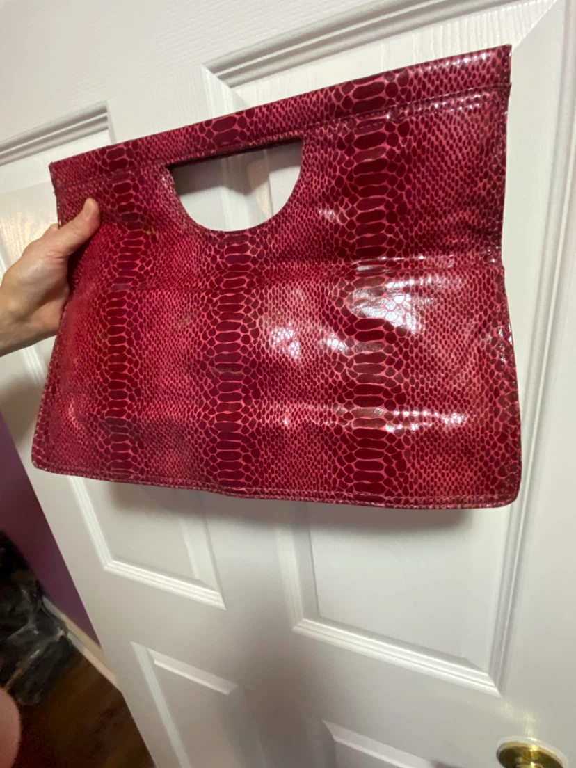 Nine West Pink Snake Print Clutch - photo 2