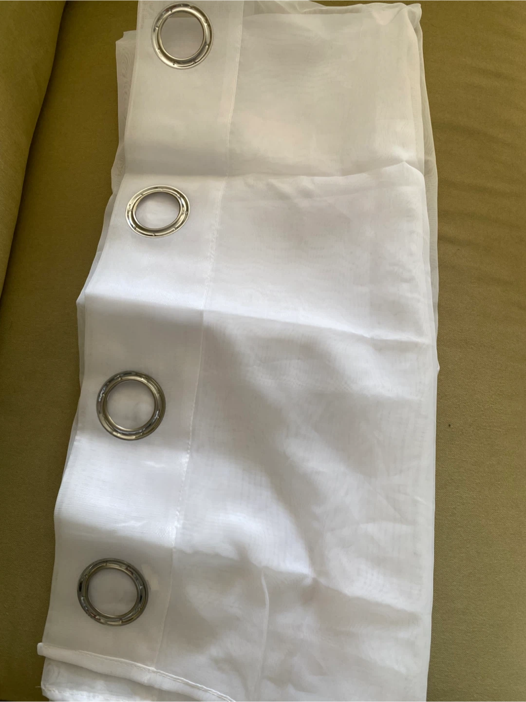 White Sheer Grommet Curtains - W 133 cm, H 210 cm - photo 3