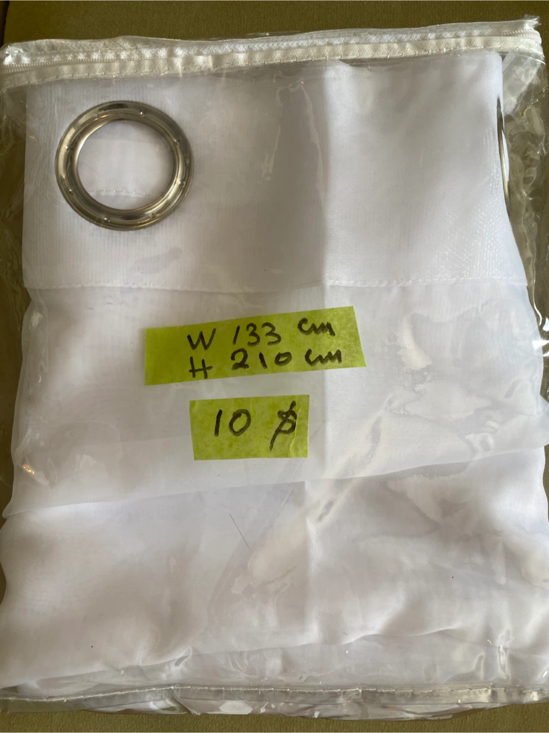 White Sheer Grommet Curtains - W 133 cm, H 210 cm - photo 4