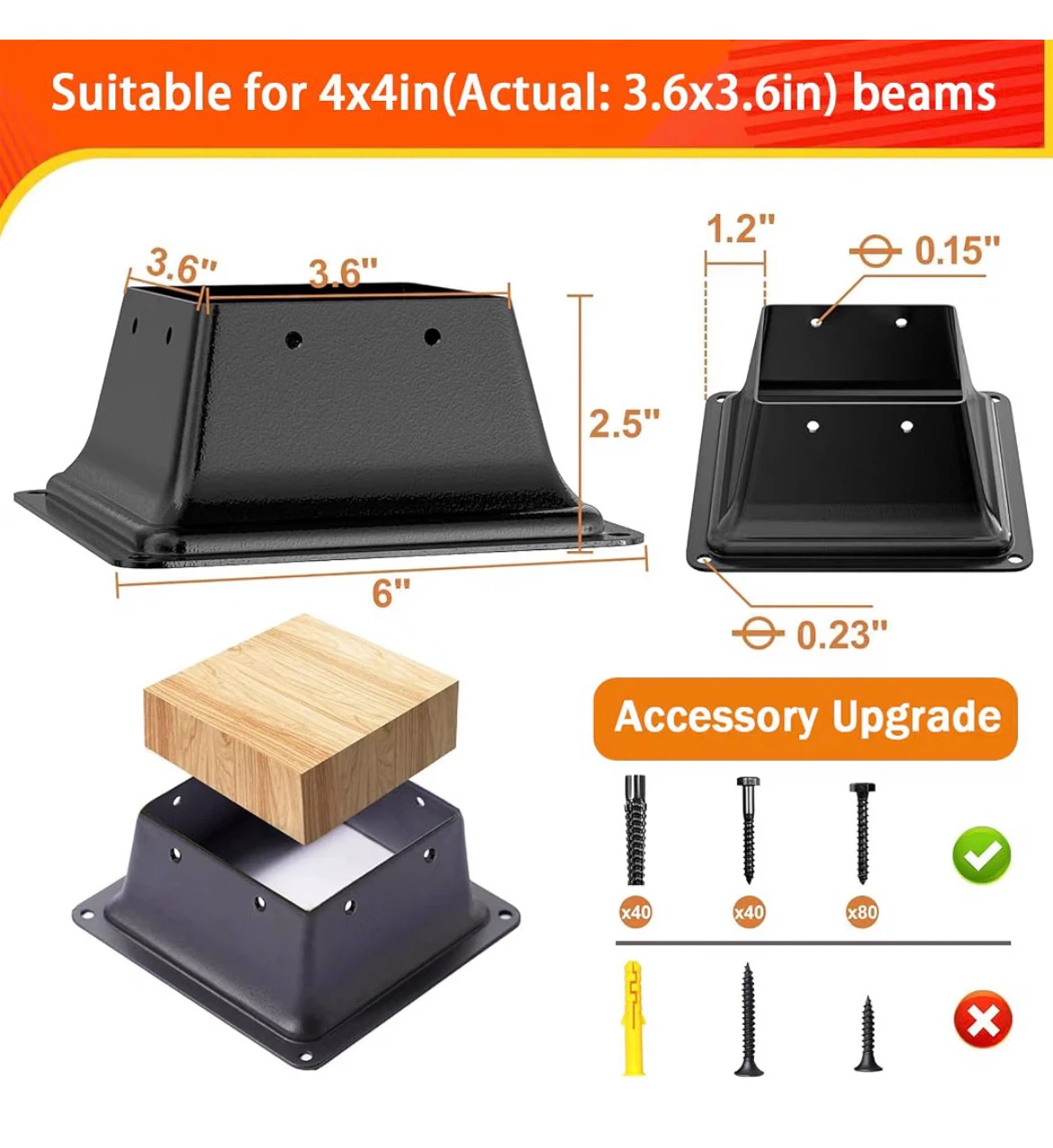 x4 Post Base 10Pcs - photo 2