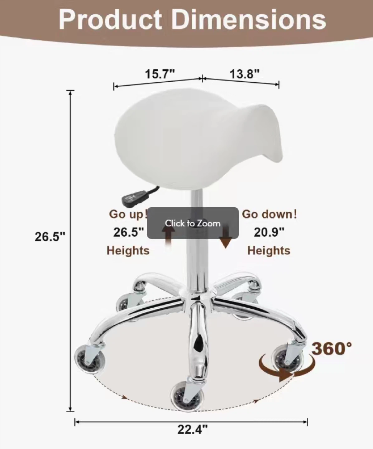 White Saddle Stool Chair - photo 5