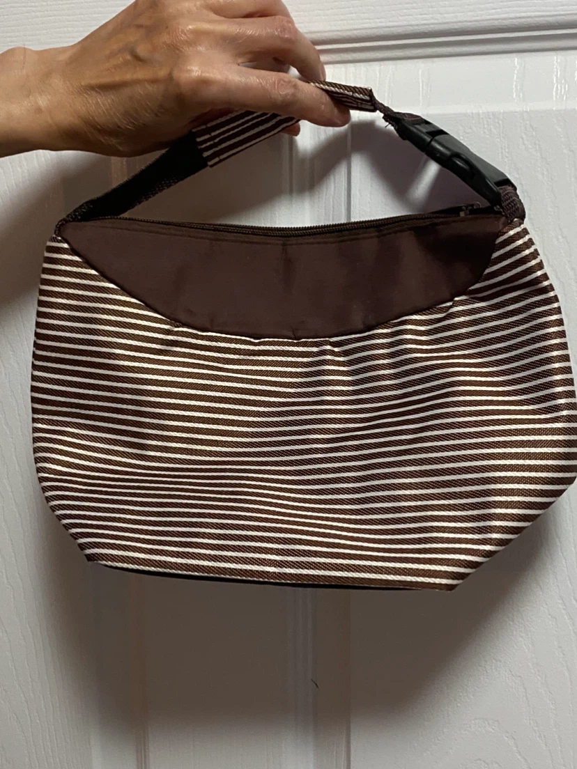 Lock & Lock Insulated Lunch Bag - Brown Stripe - photo 2