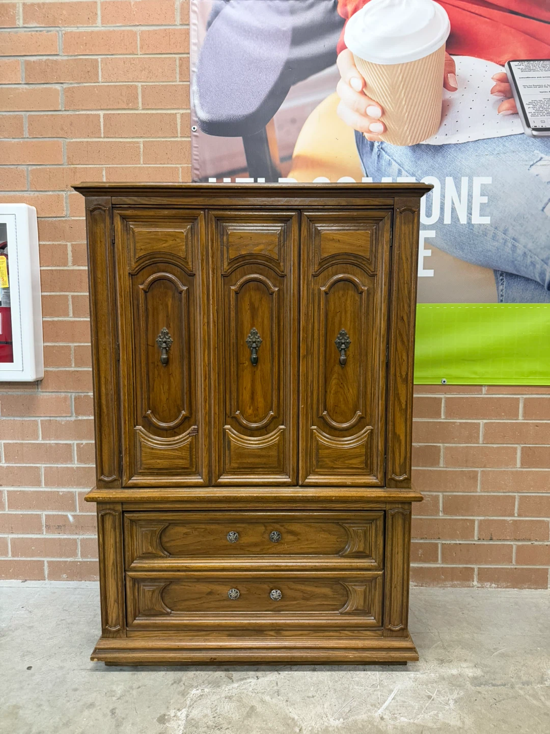 Thomasville Wood Armoire with Drawers