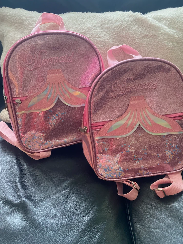 Pink Mermaid Glitter Backpacks