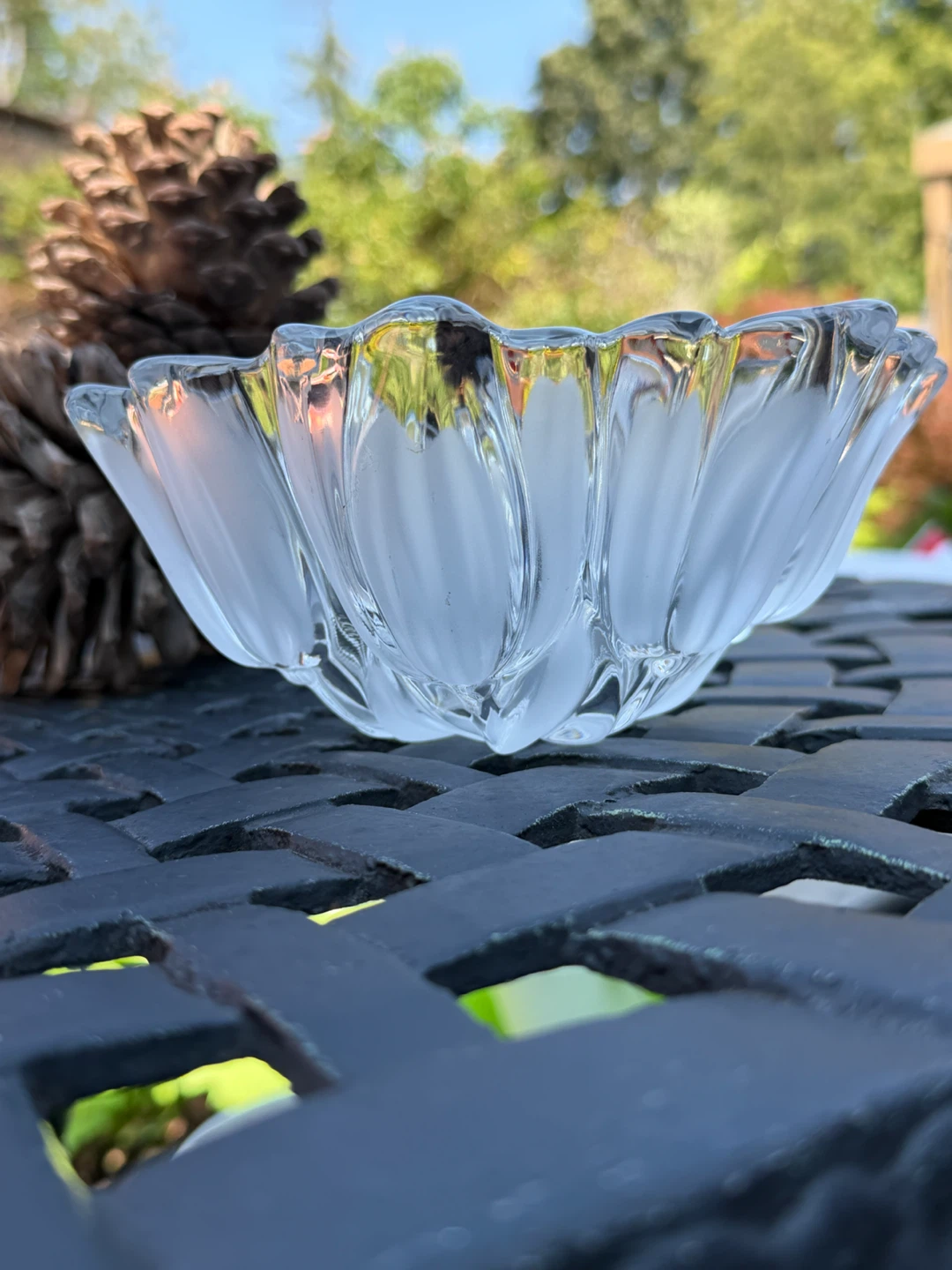 Walther Glass Germany Frosted Flower Bowl - photo 2