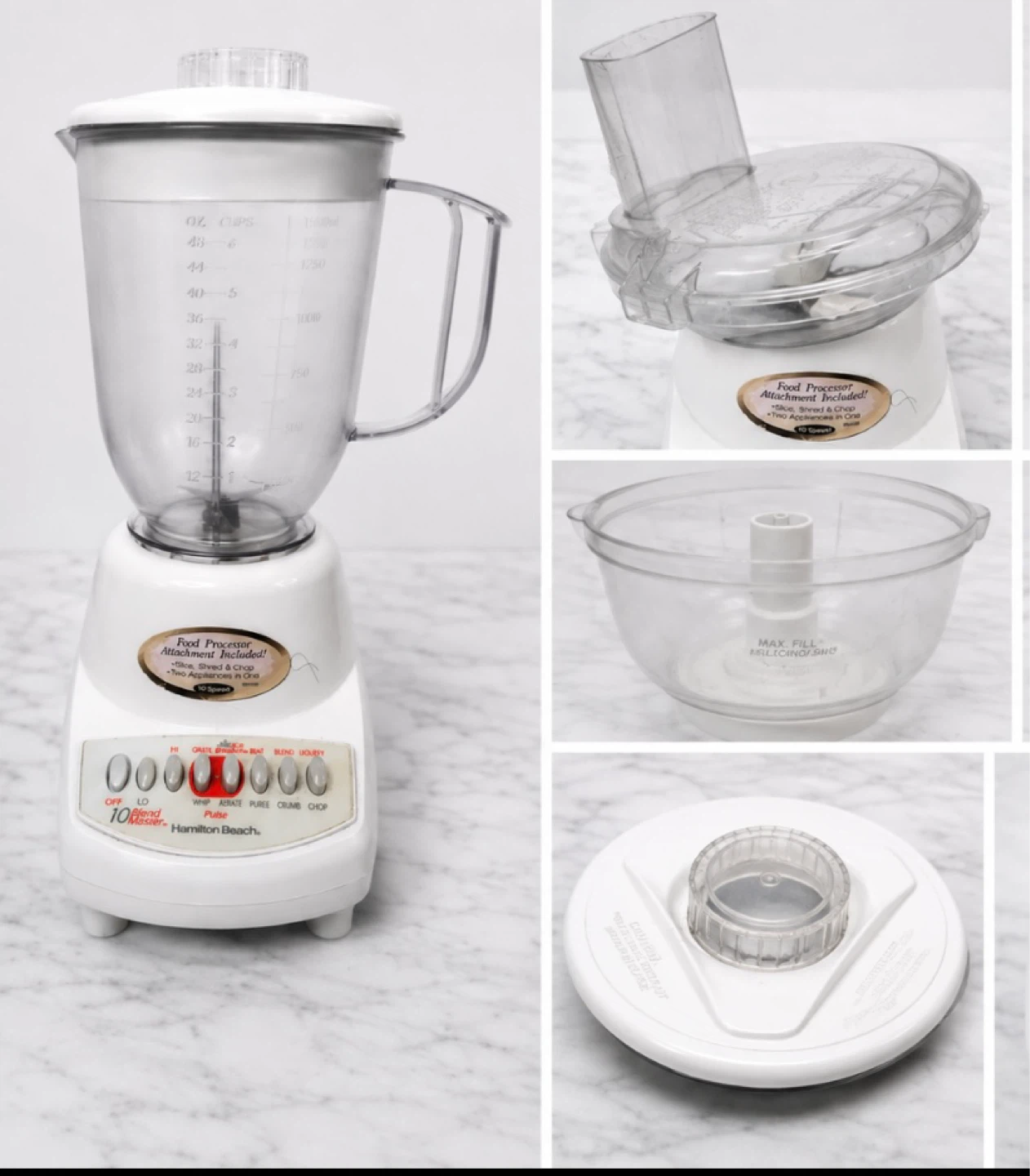 Hamilton Beach 10 Speed Blender with Food Processor Attachment