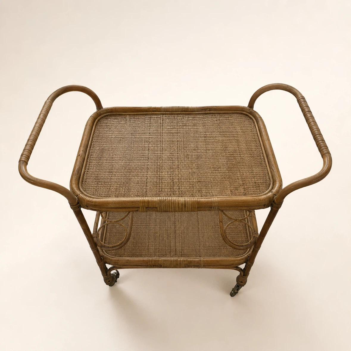 Luxury Handcrafted Rattan Bar Cart – One-of-a-Kind Artisan Piece - photo 2