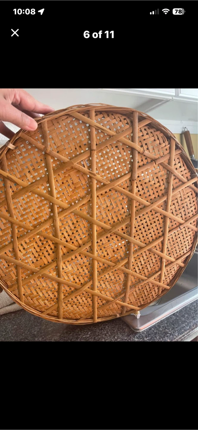 Woven Bamboo Food Cover Basket - photo 4