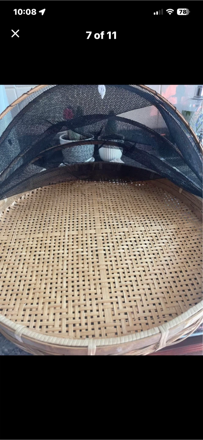 Woven Bamboo Food Cover Basket - photo 5