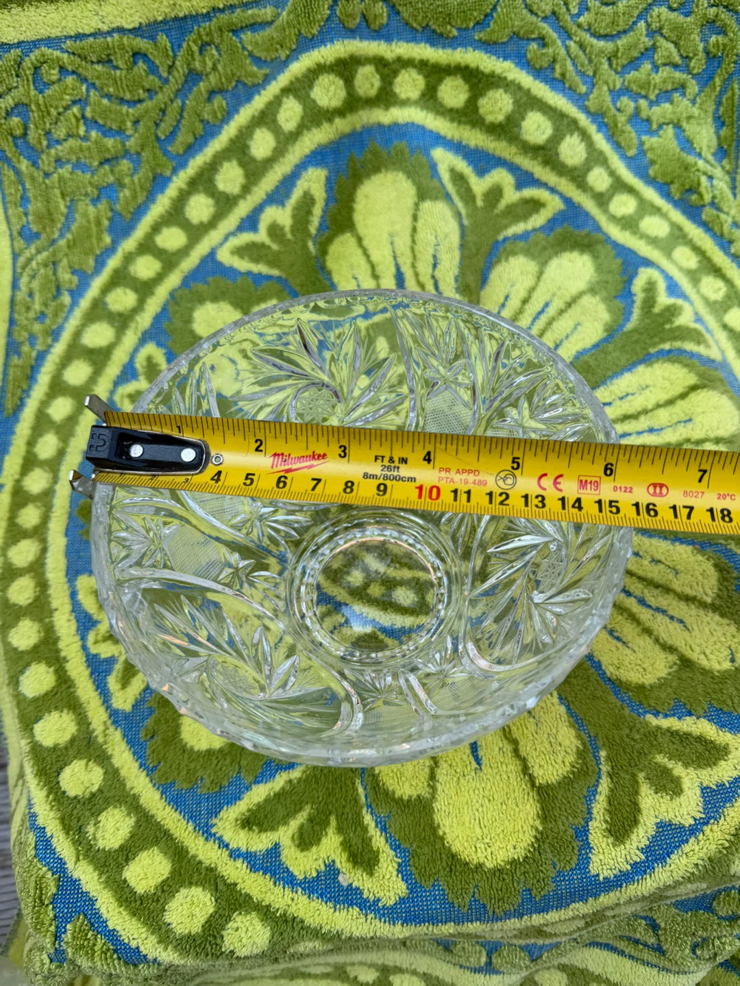 Crystal Cut Star of David Pinwheel Footed Bowl - photo 4