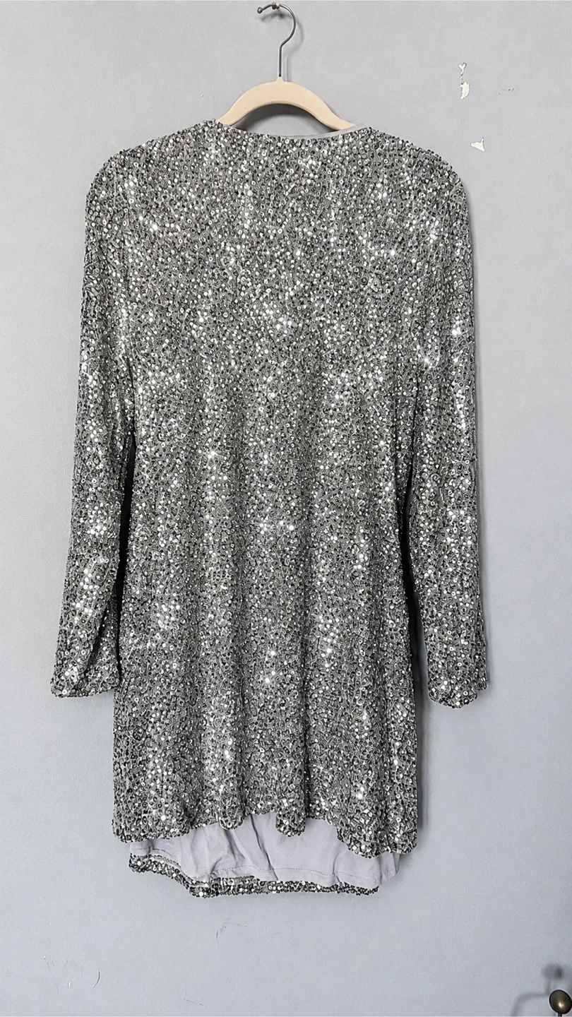 H&M Silver Sequin Wrap Dress - photo 3
