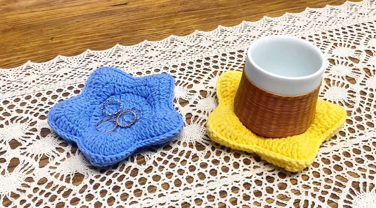 Handmade Crochet Star Coaster / Jewellery Dish (Customizable) - photo 3