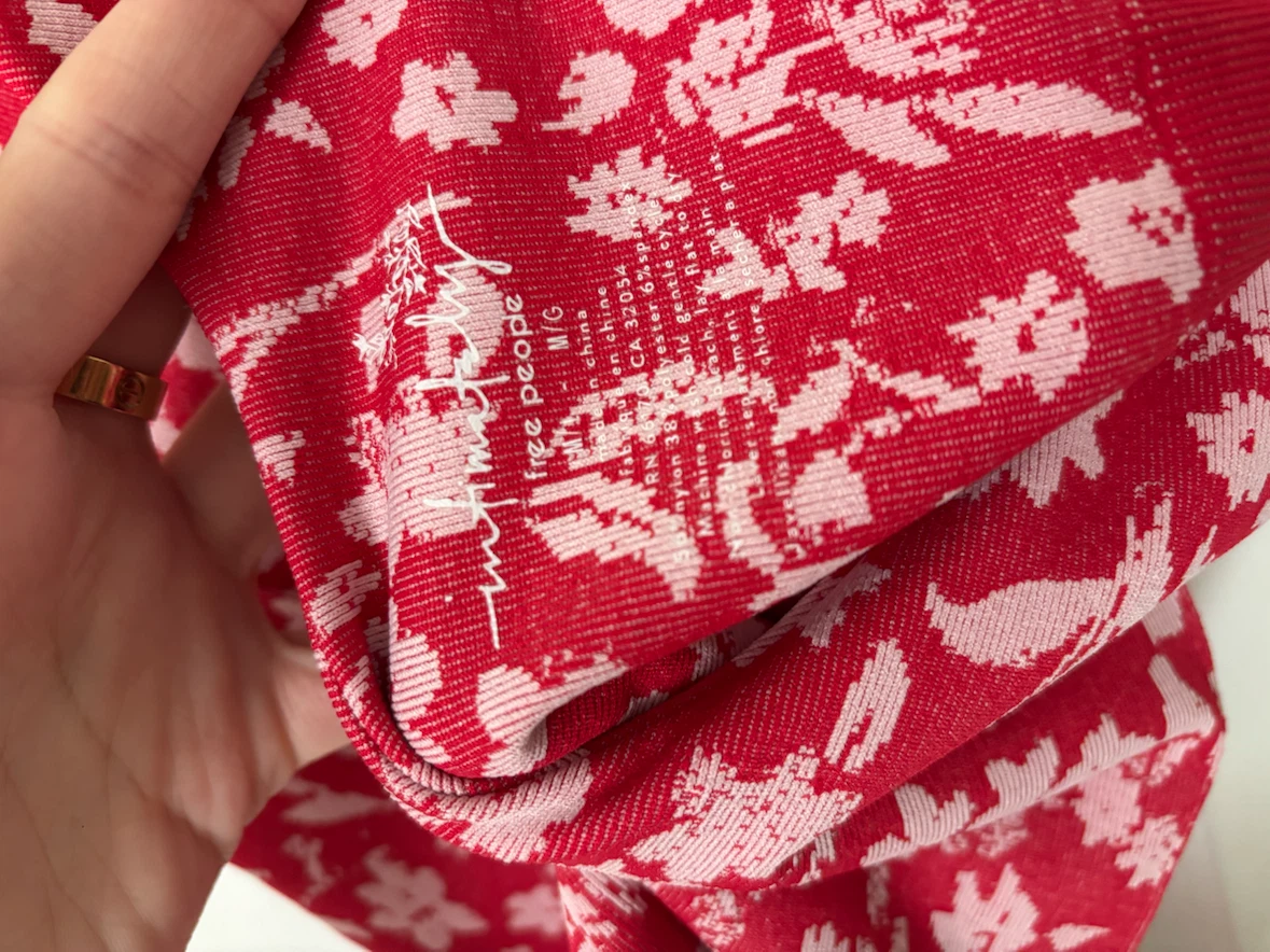 Free People Red Floral Bodysuit M/G - photo 3