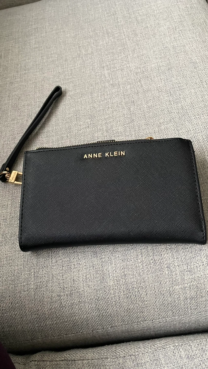 Anne Klein Black Wallet with Wrist Strap
