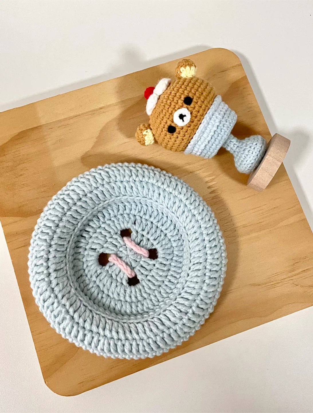 Handmade Cute Giant Button Crochet Coaster (Customizable)