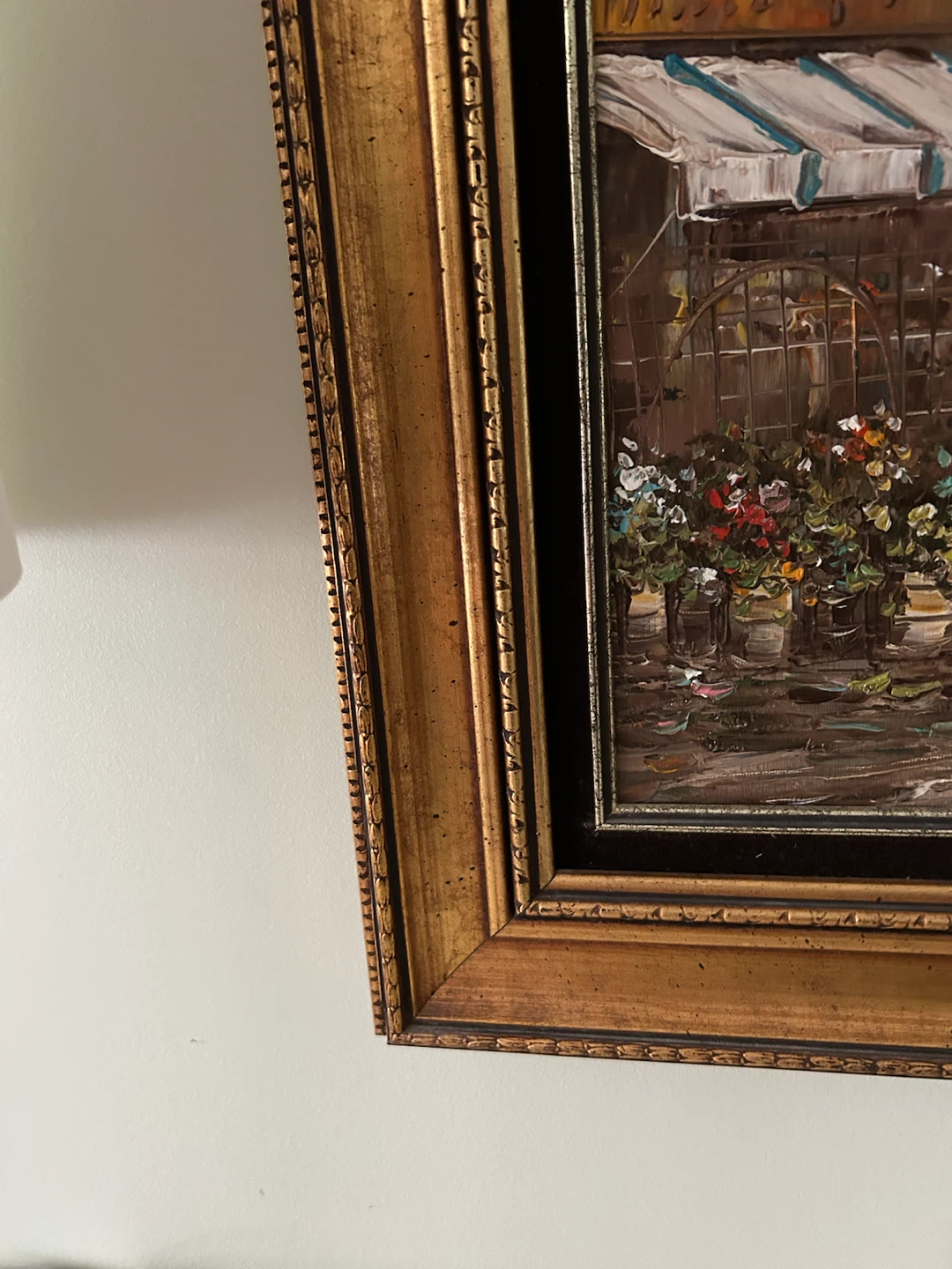 Framed Parisian Street Scene Oil Painting - photo 3