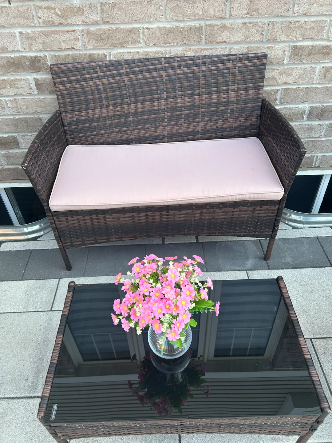 4 piece patio furniture set and large outdoor dinning table - photo 2