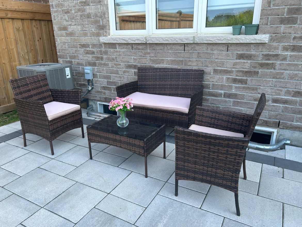 4 piece patio furniture set and large outdoor dinning table - photo 4