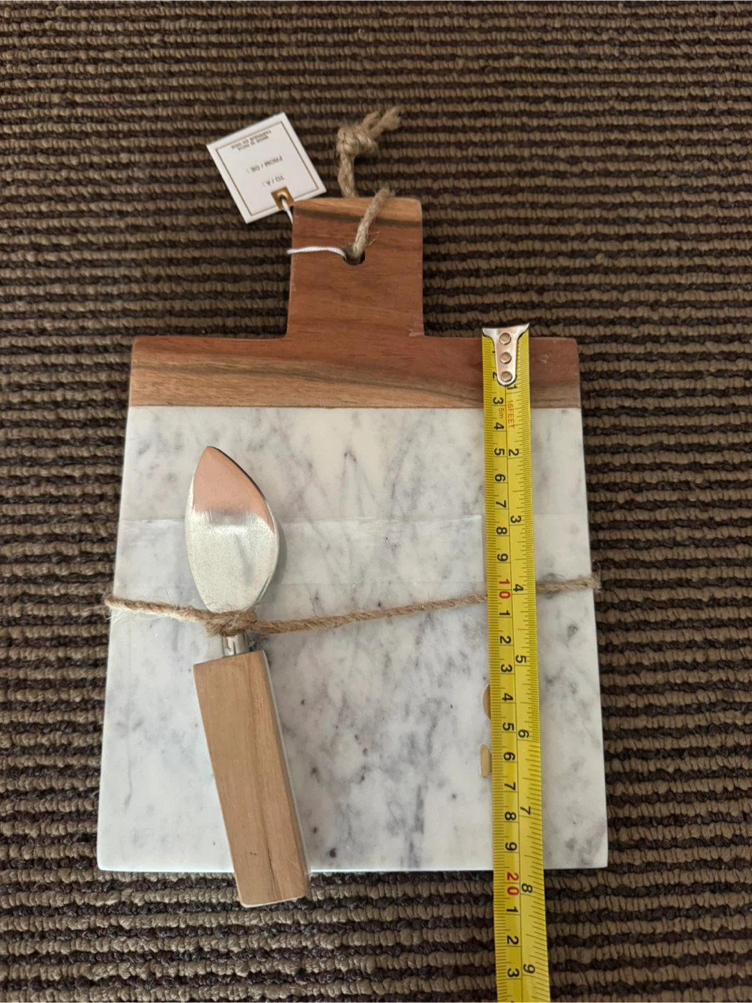 Marble cheese board with knife - photo 4