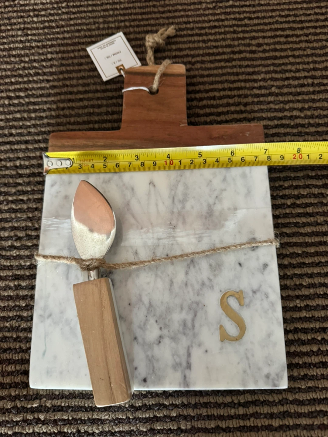 Marble cheese board with knife - photo 5