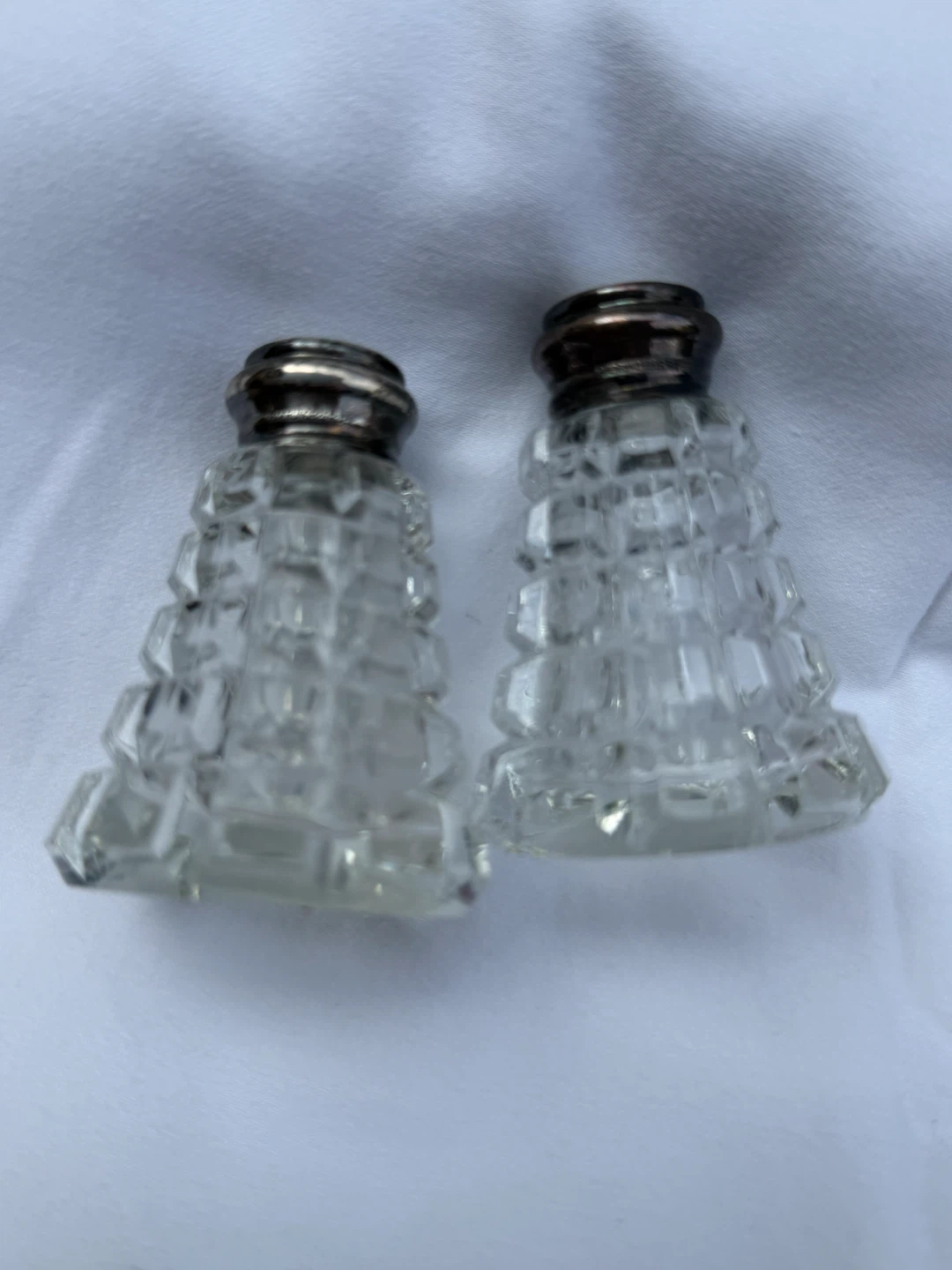 Vintage Henry Birks & Sons Crystal Salt and Pepper Shakers