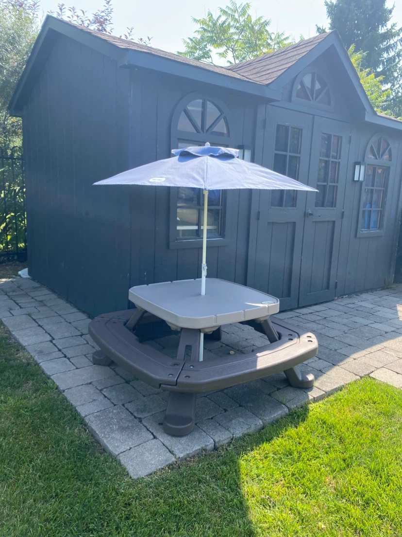 Little Tikes Fold 'n Store Picnic Table with Umbrella
