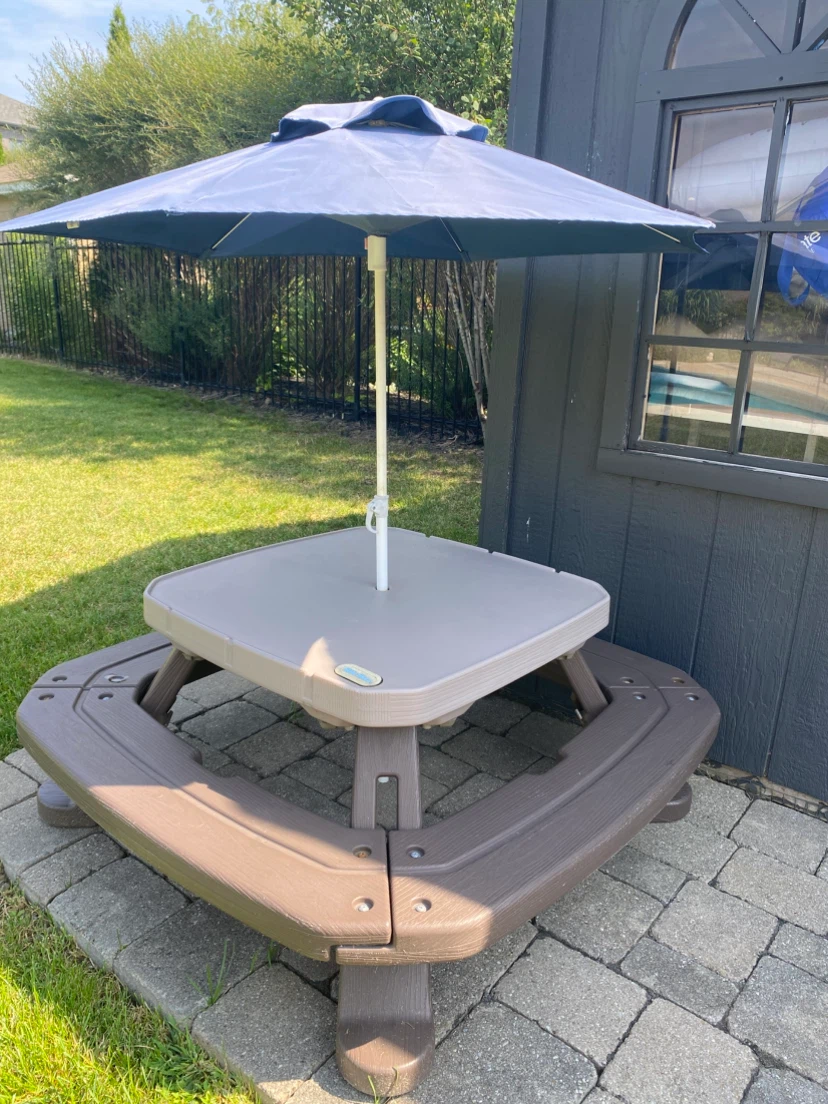 Little Tikes Fold 'n Store Picnic Table with Umbrella - photo 2