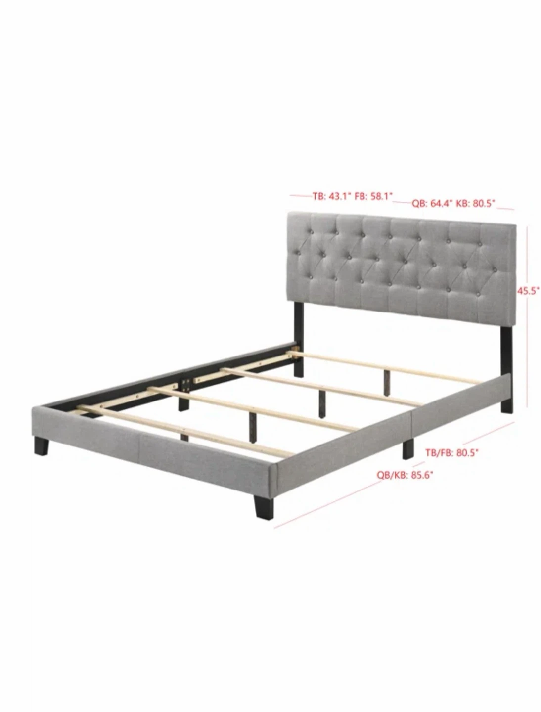 Upholstered Queen Bed Frame with Tufted Headboard - photo 2