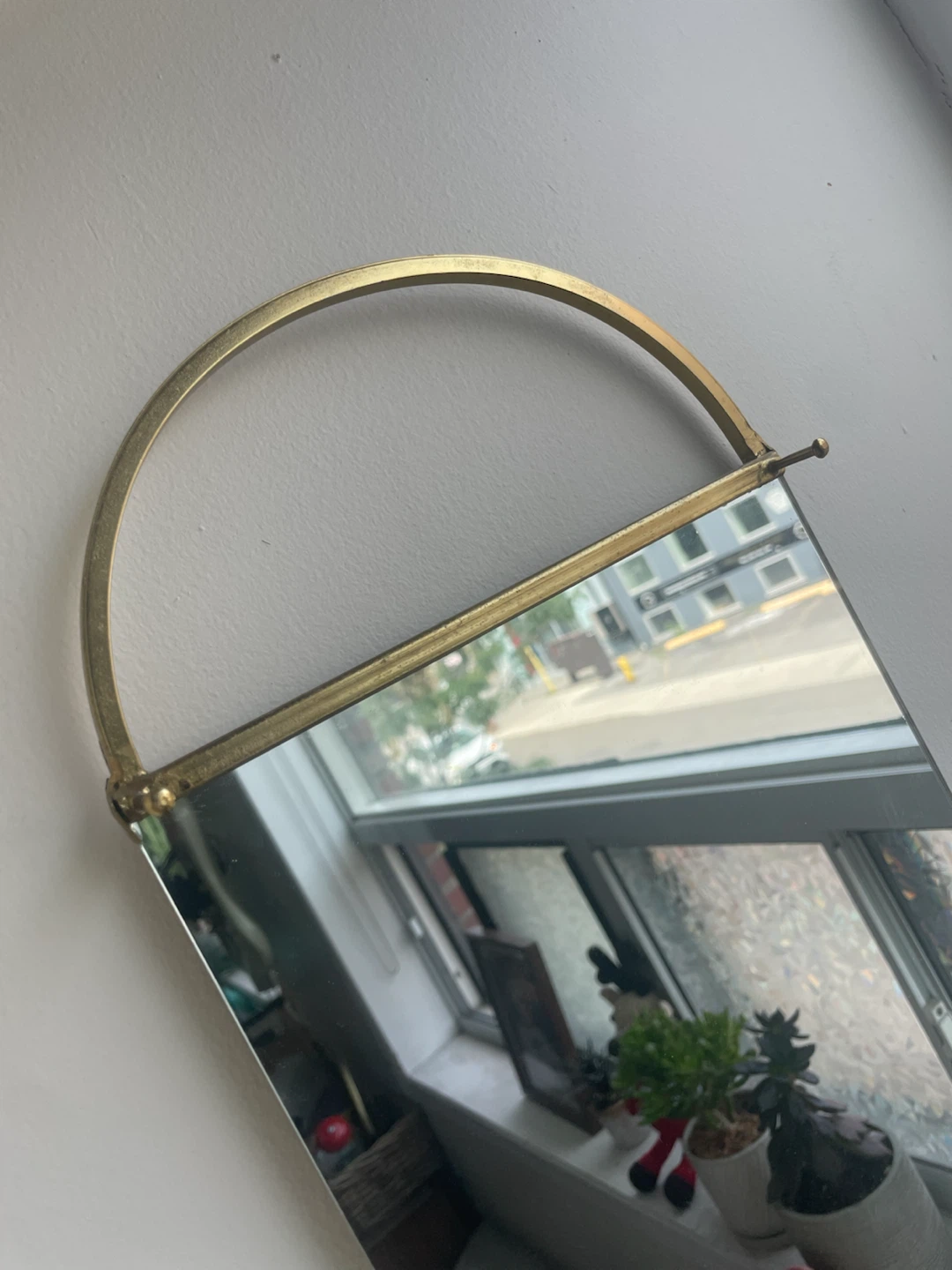 Vintage Wall Mirror with Jewelry Hooks - photo 3