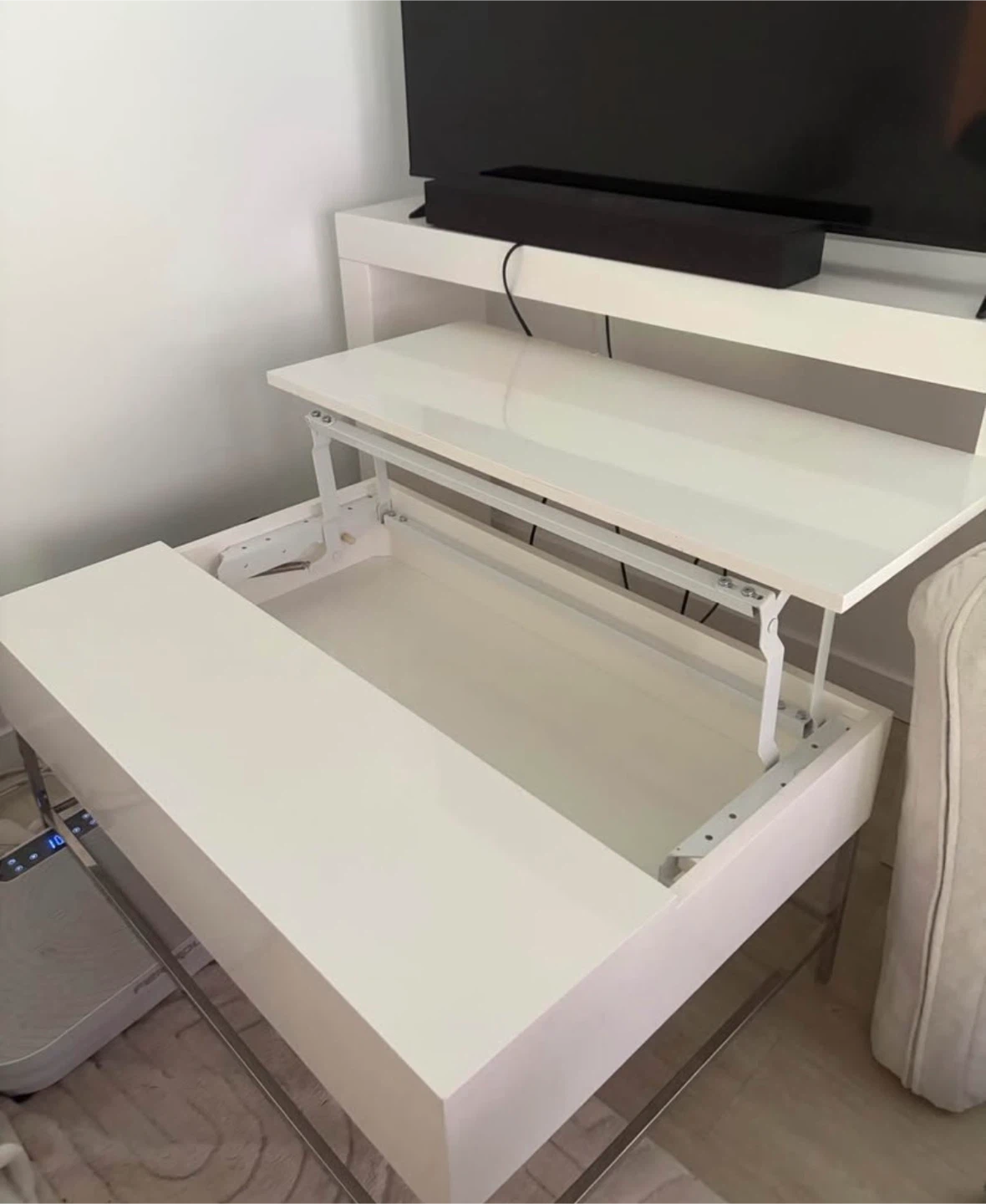 White Lift-Top Coffee Table - photo 3