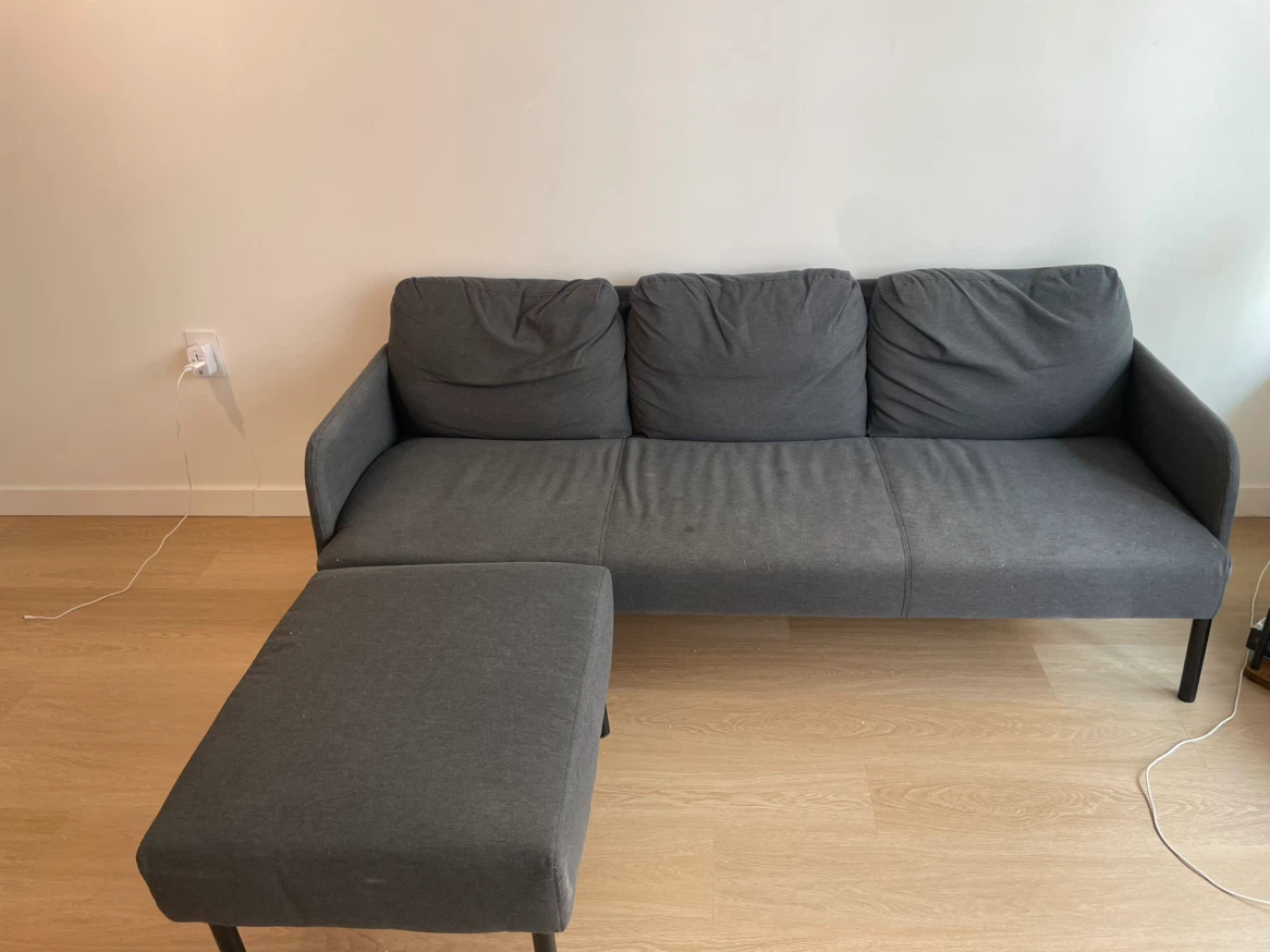 IKEA GLOSTAD Loveseat with chaise, Knisa dark gray - photo 4