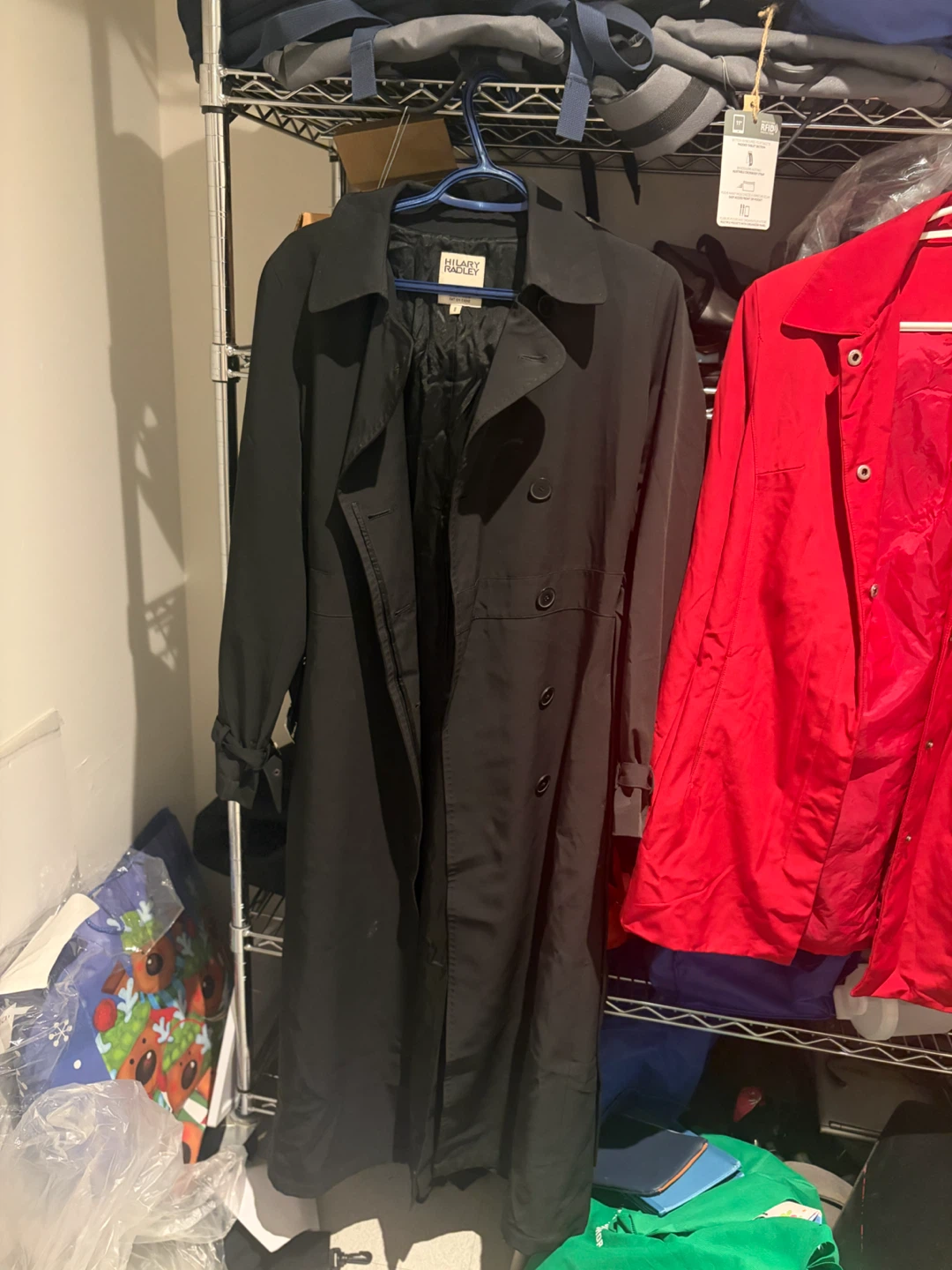 Hilary Radley Black Trench Coat Size 8