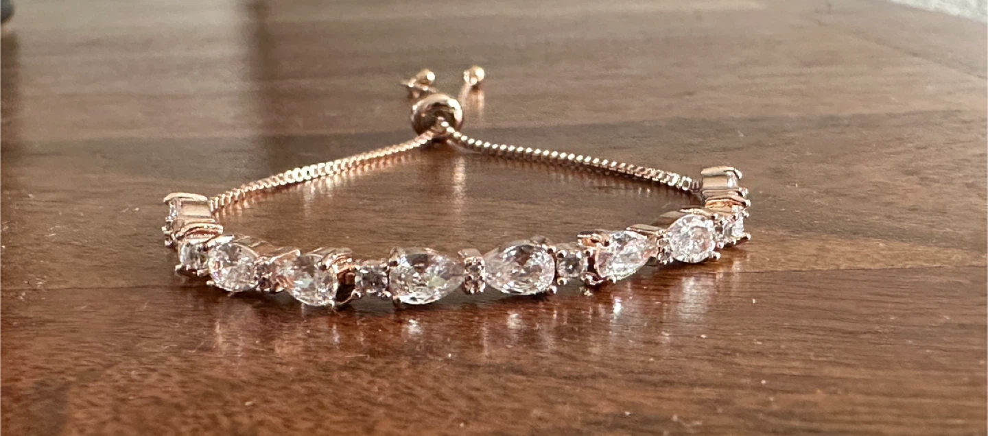 Rose Gold Cubic Zirconia Bolo Bracelet - photo 2