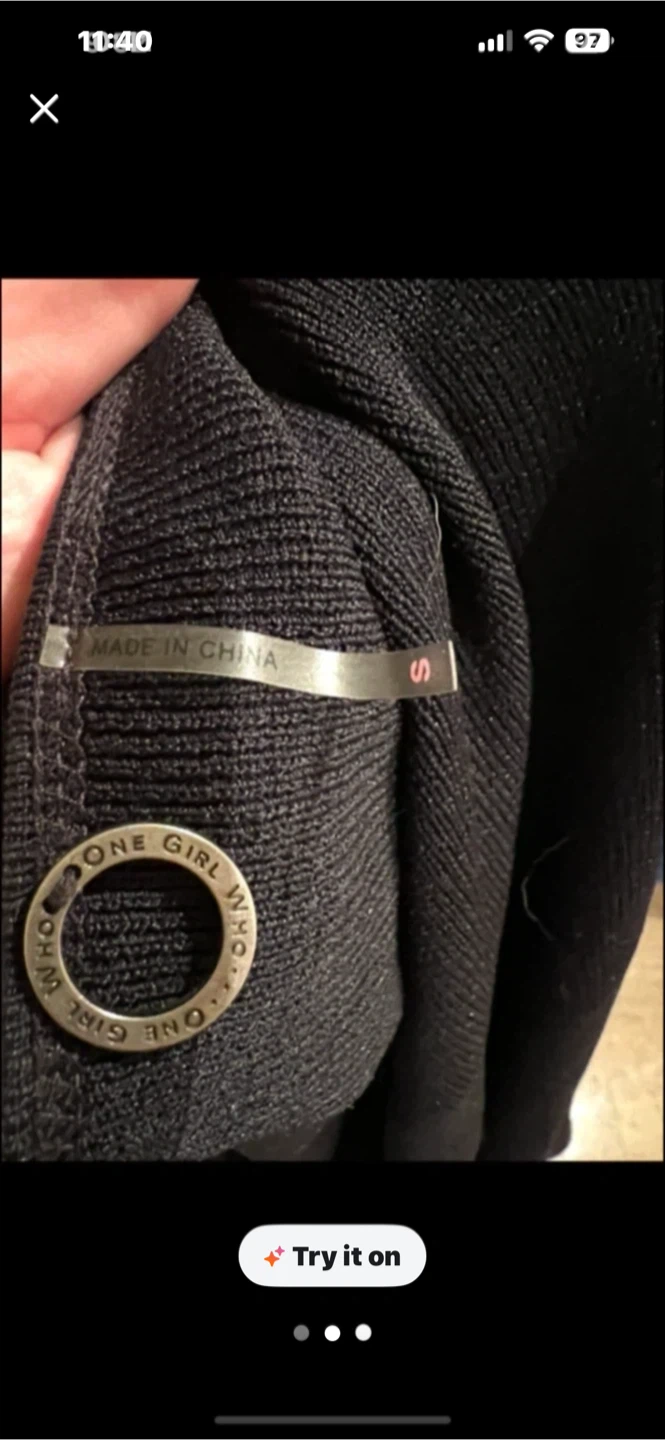 ONE GIRL WHO Black Zip-Up Cardigan Sweater - photo 3