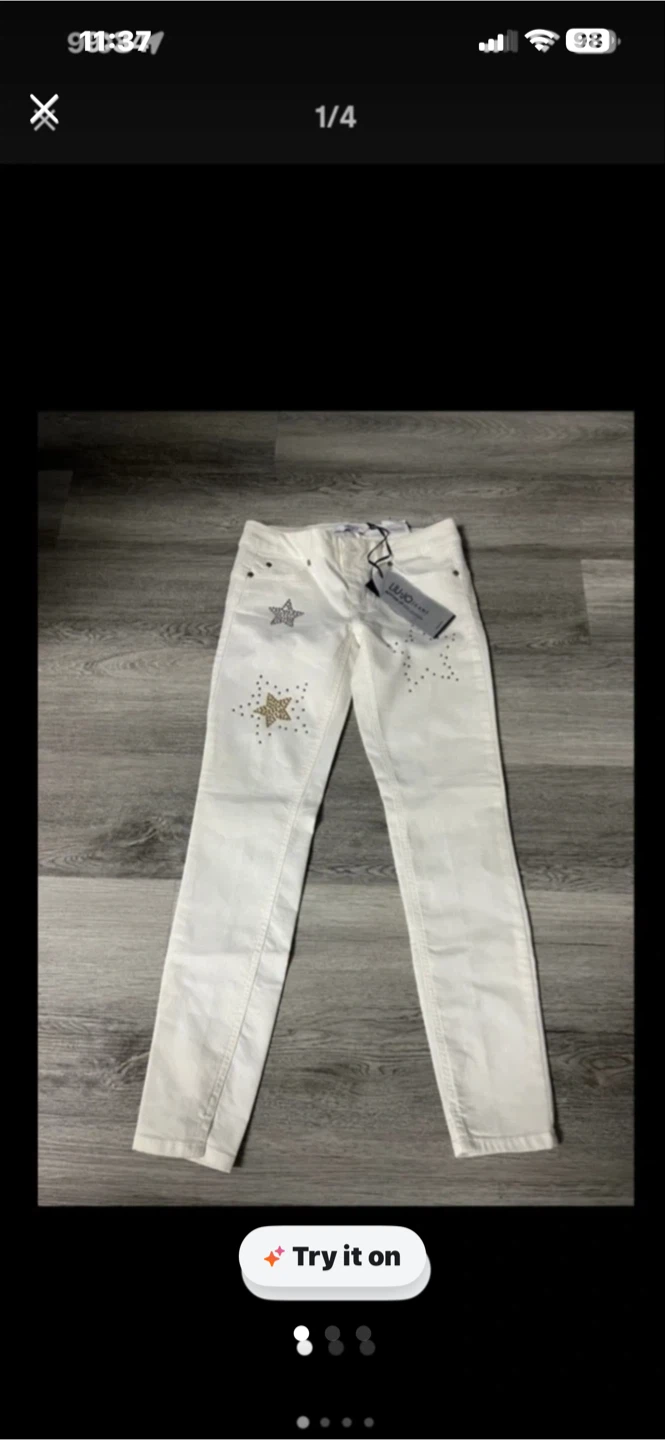 Liu Jo Jeans White Embellished Star Slim Fit