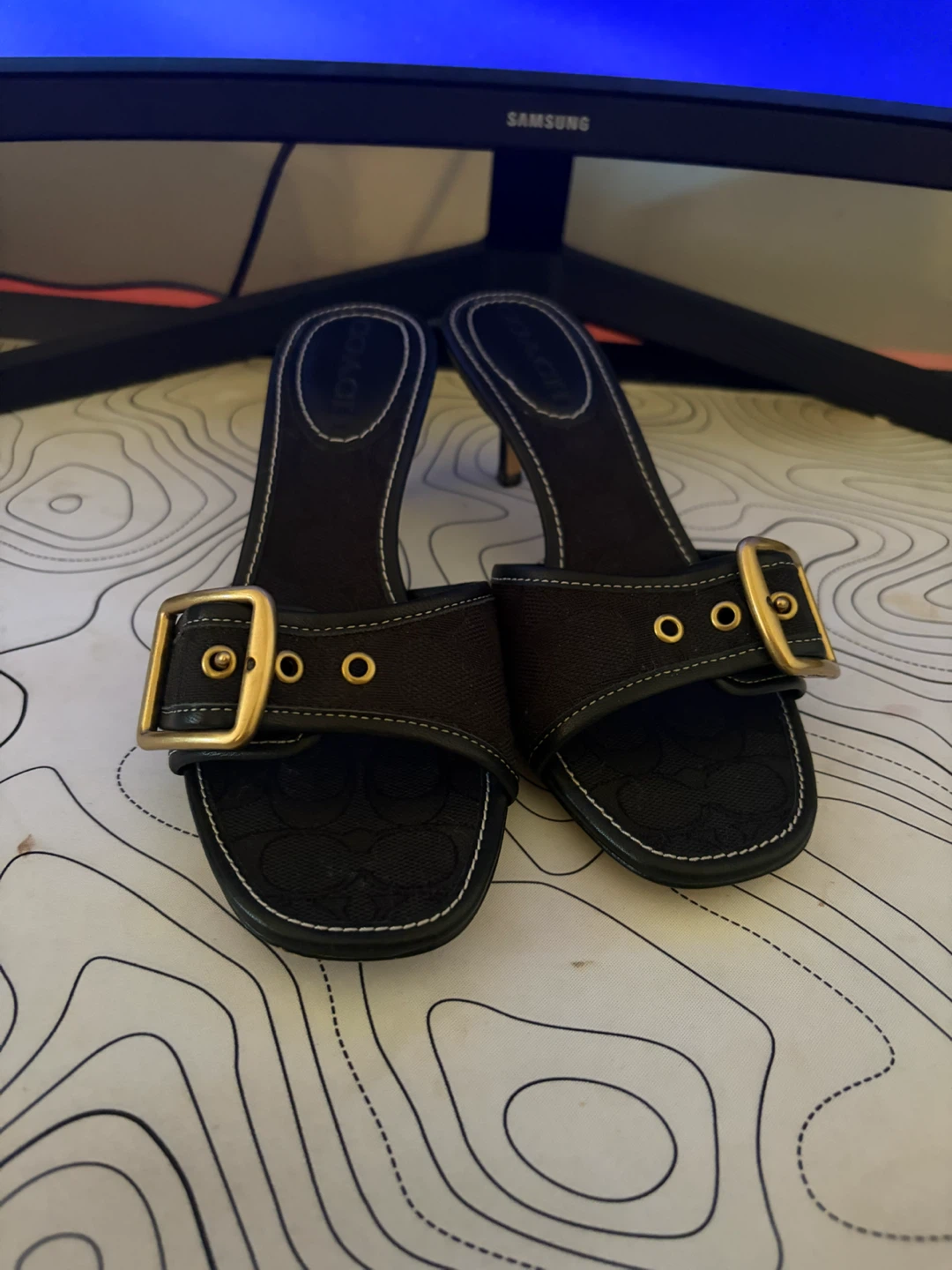 coach black signature heels size 6 ! - photo 5