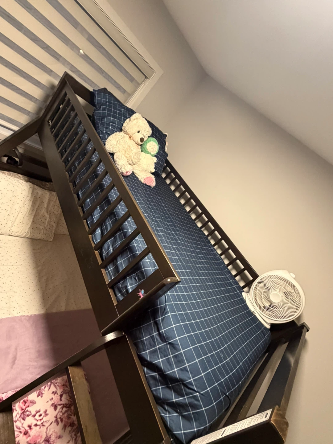 Dark Wood Bunk Bed with Ladder
