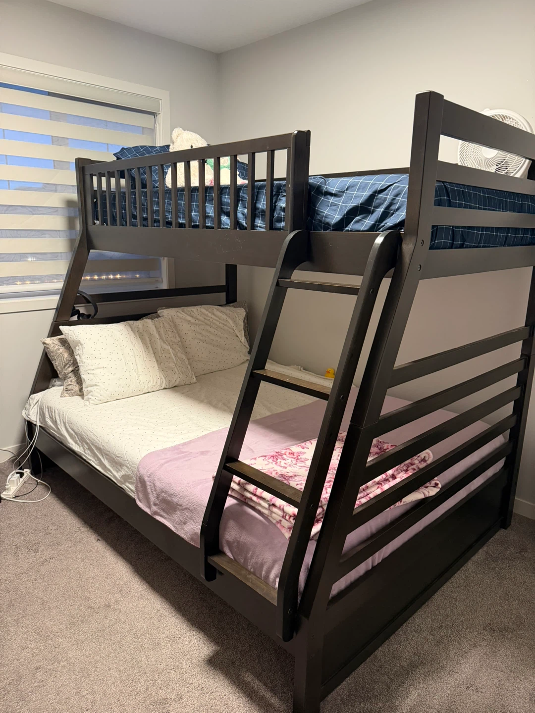 Dark Wood Bunk Bed with Ladder - photo 2