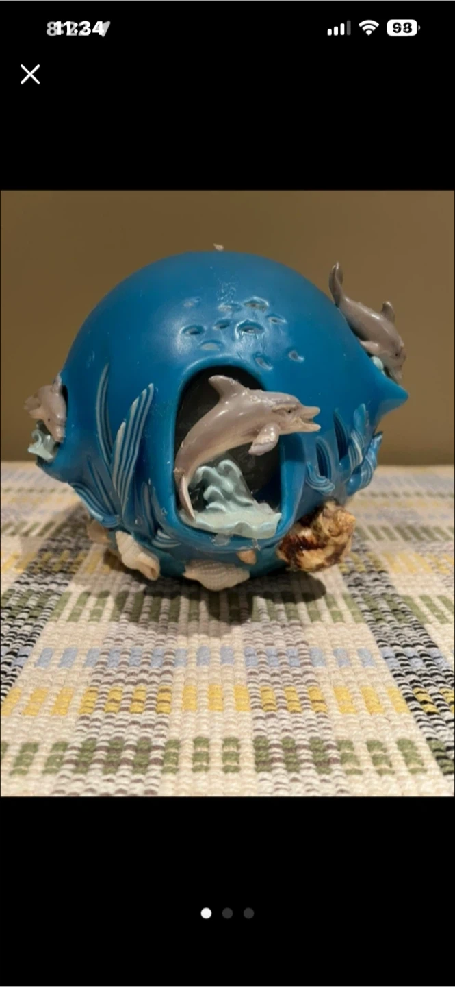 Blue Dolphin Decorative Candle