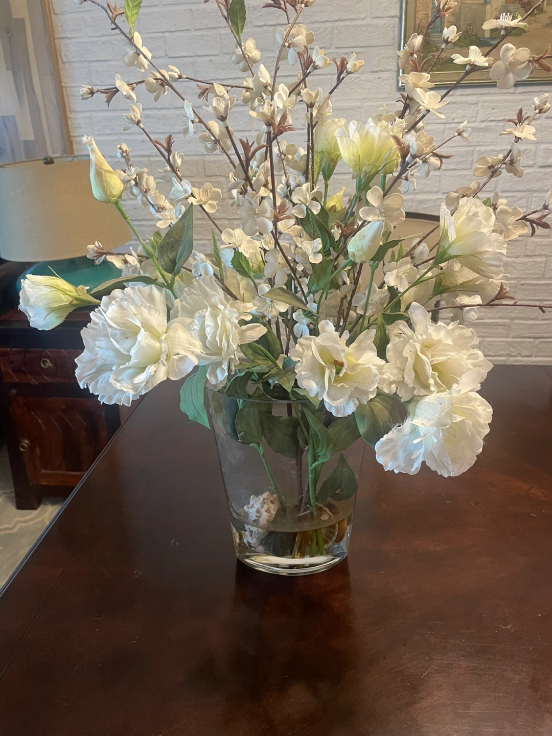 Vase with fake flowers